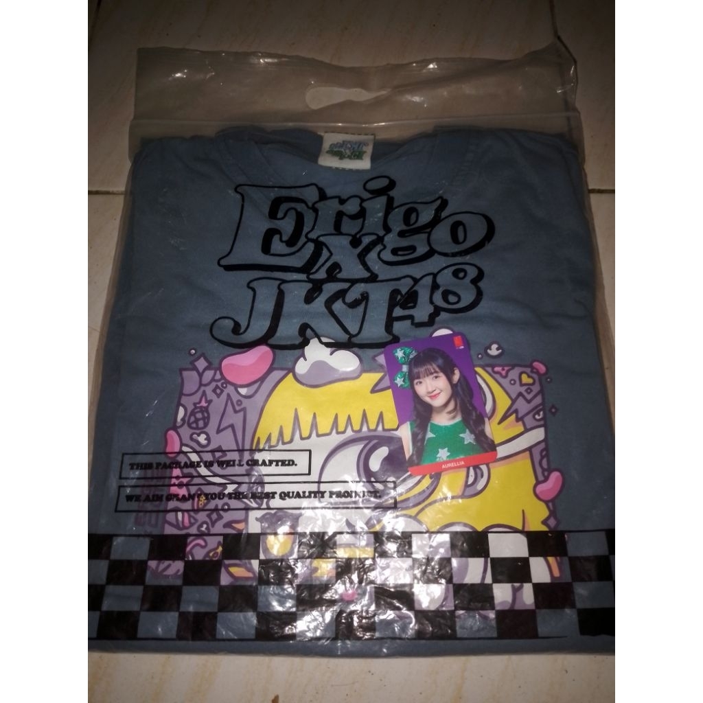 T-shirt Erigo x JKT48 Lia, Free photocard lia theater sementara