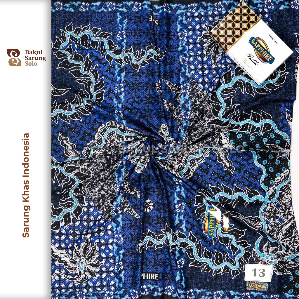 Sarung SAPPHIRE SPK Batik Hitam Warna Motif Khas Batik