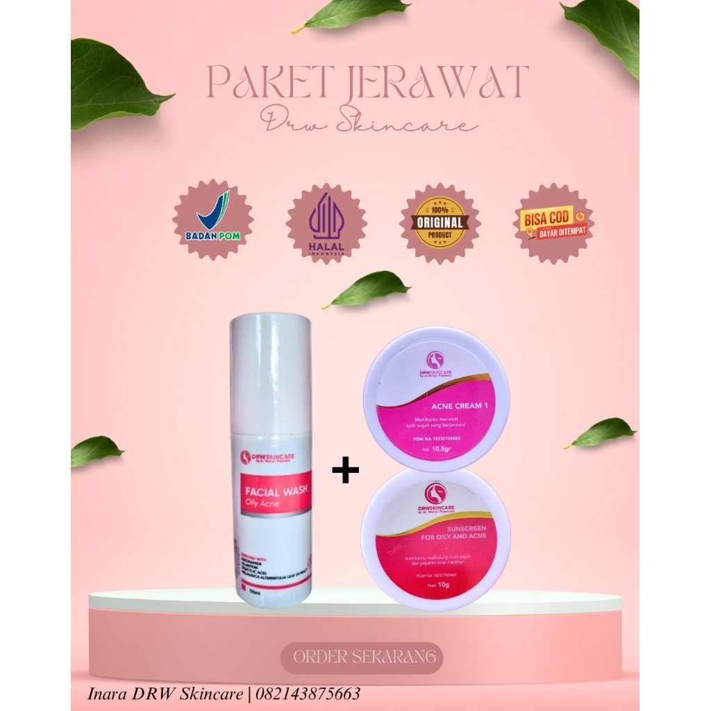 DRW Skincare Paket Acne Cream 1,2,3
