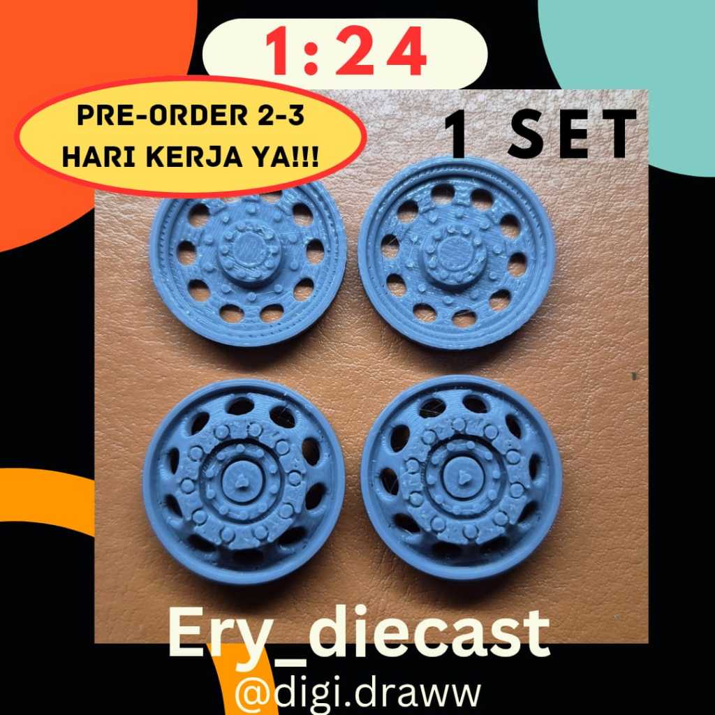 Miniatur Velg Bus MERCY RING Skala 1:24 (Untuk RKC) bahan plastik