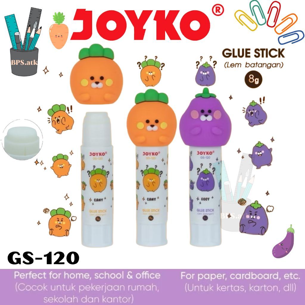 

(6 pcs) Glue Stick JOYKO GS-120 8gr Cany & Eggy Lem Batang Lem Kertas