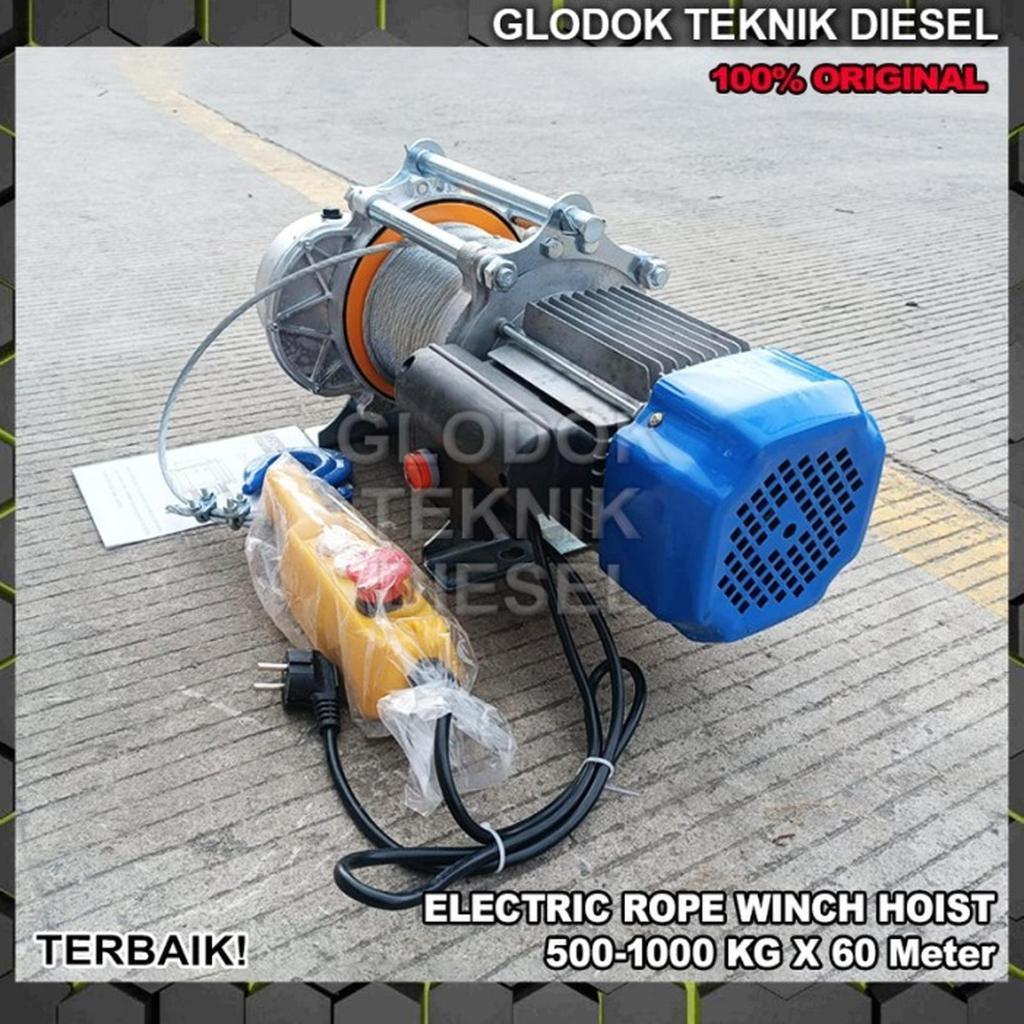 Electric Winch Hoist 1000kg Seling 30 Meter 60 Meter 100 Meter 120 Meter Katrol Elektrik 1000 KG 30 