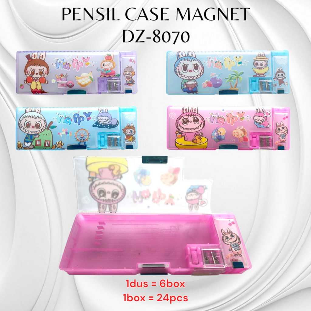 

Pensil case magnet DZ-8070 MOTIF LABUBU WARNA/ tempat pensil magnet karakter
