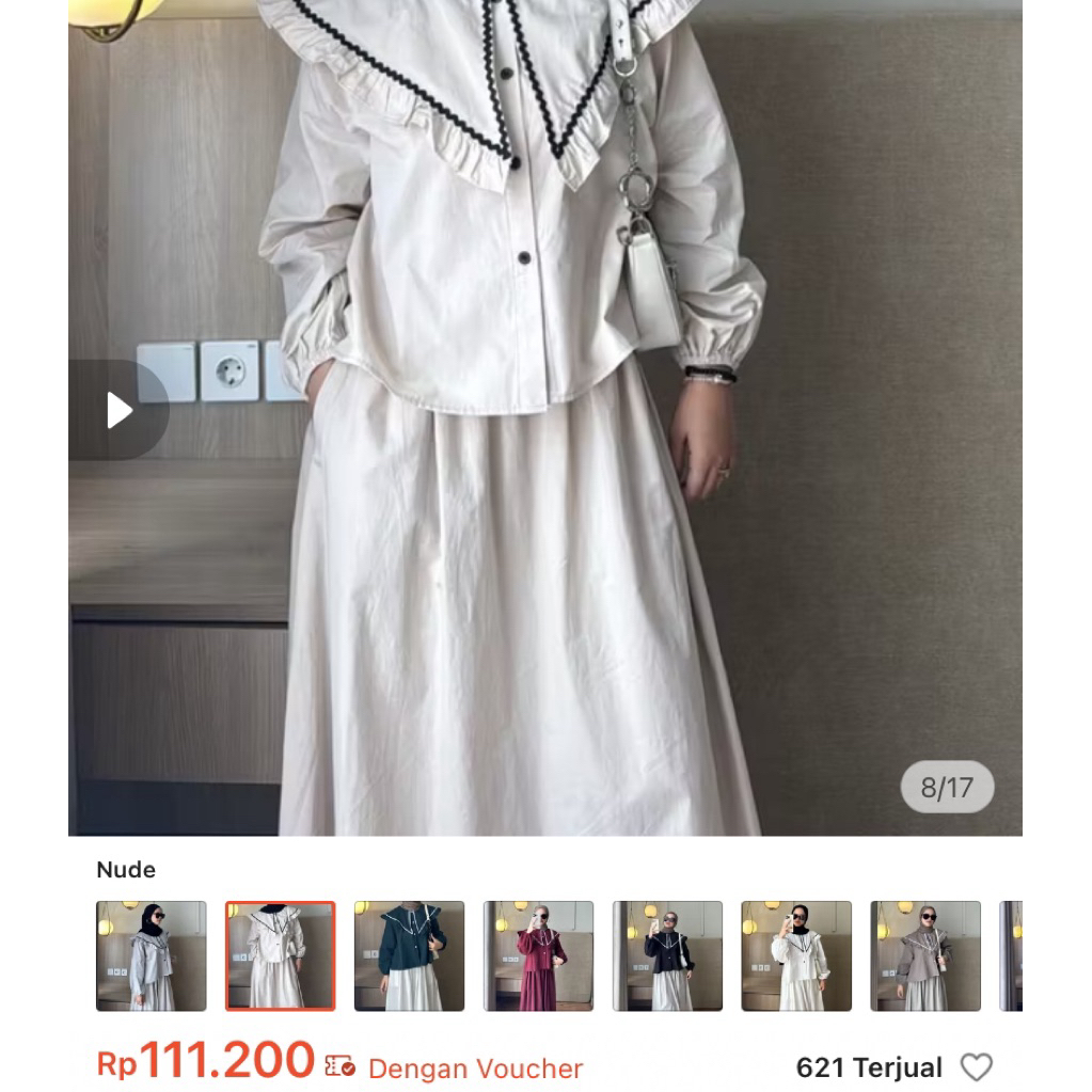 Preloved Crop Blouse Serina Bergundy by.leody