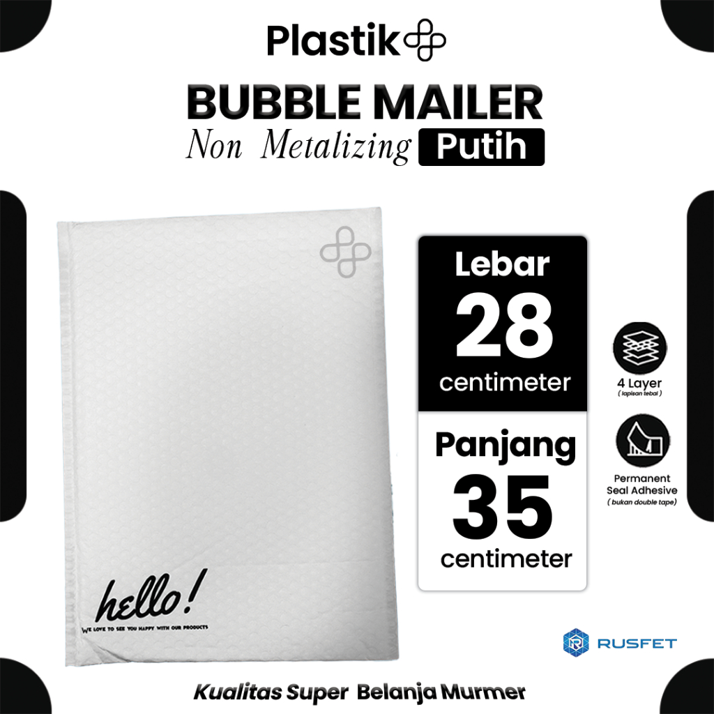 

Amplop Bubble Mailer Putih / White 28cm x 35 cm / Envelope Security Bag Mailer Harga Satuan