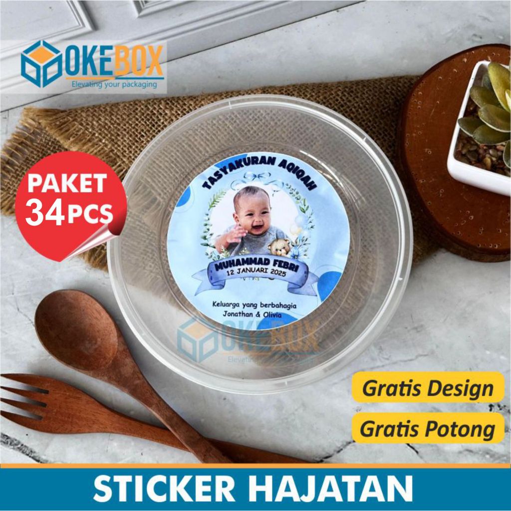 

34 pcs Stiker Sticker ulang tahun anak Sticker aqiqah tasyakuran bayi stiker tahlilan 40 hari sh1