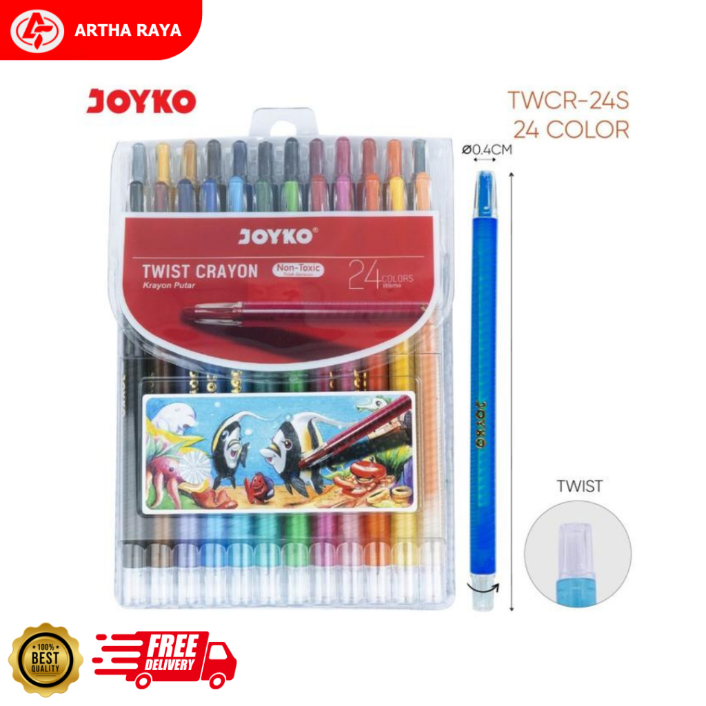 

Crayon Putar Twist Crayon JOYKO 24 Warna TWCR-24S