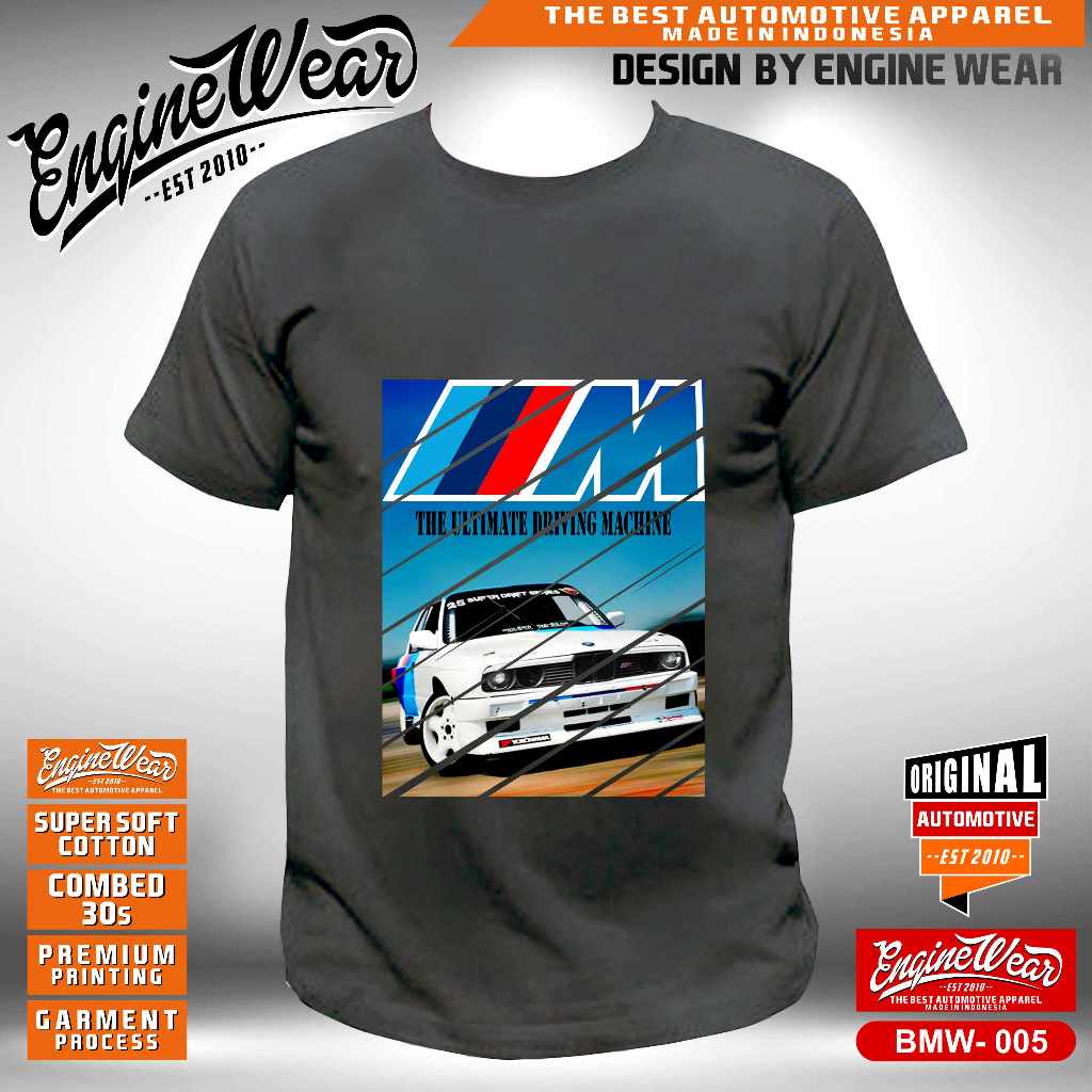 kaos BMW e30 e34 e36 e38 e46 e90 seri 7 tshirt bimmer m3 kaos otomotif mobil automotive baju balap s
