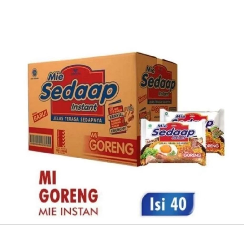 

Mie Sedaap Rasa Mi Goreng / Ayam Bawang / Kari Ayam / Soto ( 1 Dus Isi 40 Pcs )
