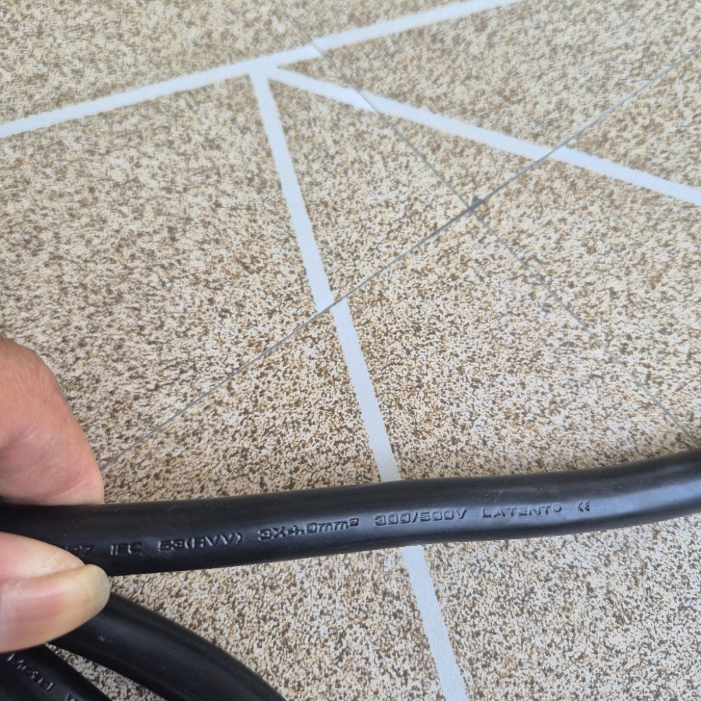 Pelove_Night Kabel Ac Power Built Up 3X4Mm Panjang 1,5M + Stoper Gland Kabel Ac Power Rdw Phaselab