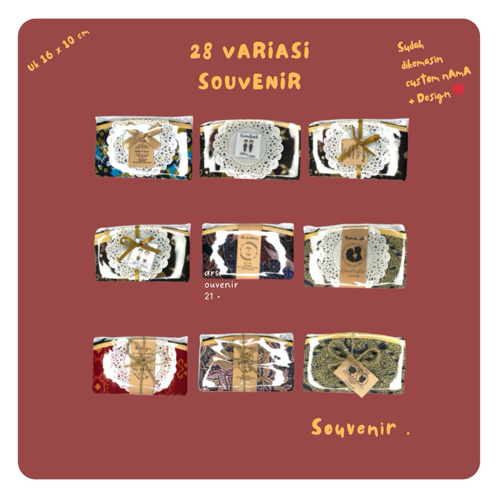 { 28 VARIASI } SOUVENIR DOMPET BATIK KHAS JOGJA UK 16 X 10 CM COCOK UNTUK PERNIKAHAN, KHITANAN & AQI