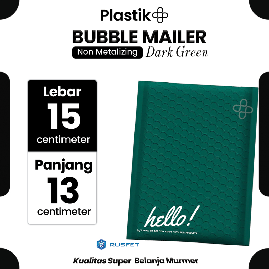 

Amplop Bubble Mailer Polos 15 x 13 cm Dark Green Hijau Harga Ecer Amplop Packing Hello Series Rusfet