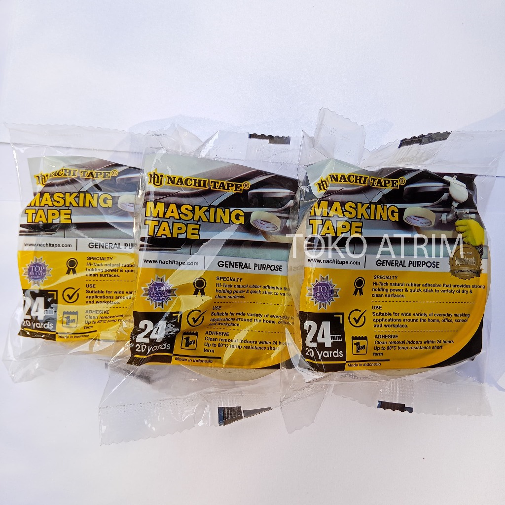 

Nachi Masking Tape 24 mm | Isolasi Kertas | Lakban Kertas Nachi 24 mm Tanggung