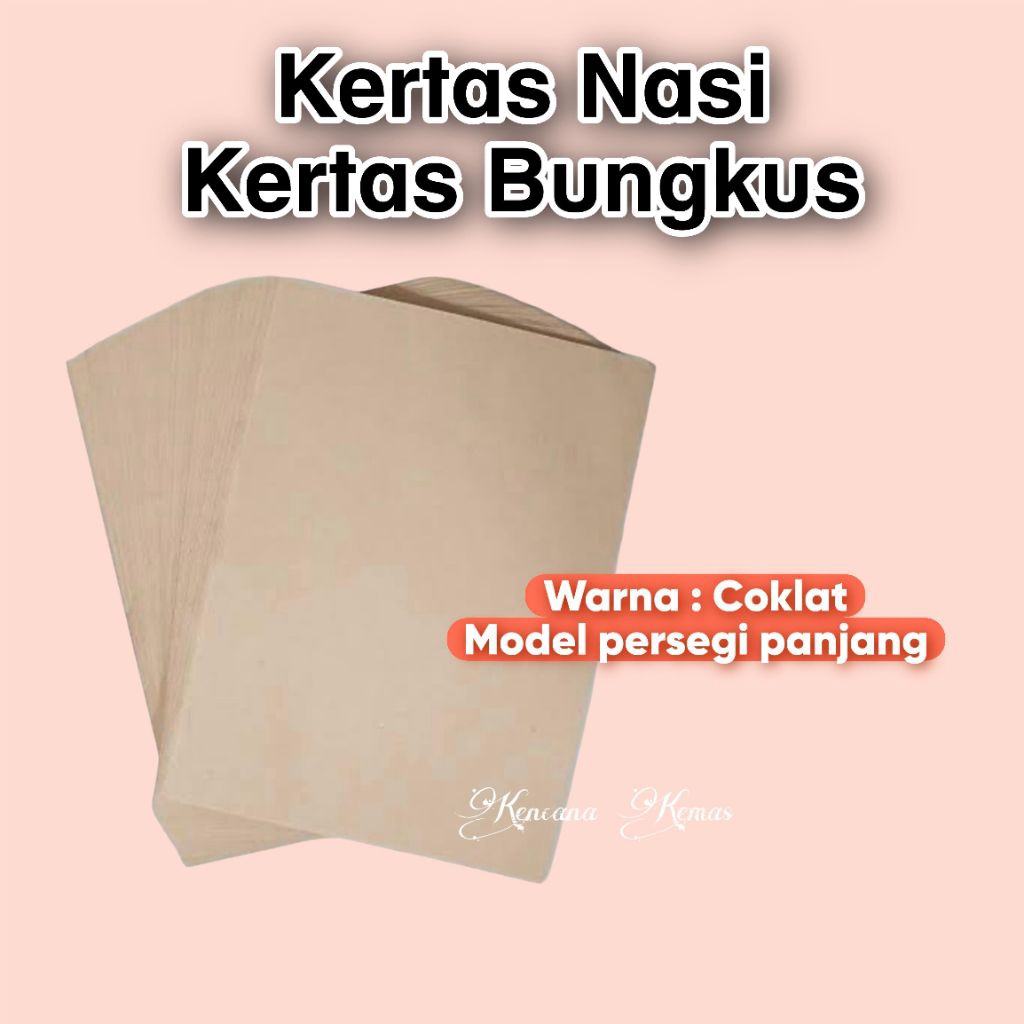 (10pcs) kertas nasi coklat / pembungkus nasi / Kertas nasi goreng dll