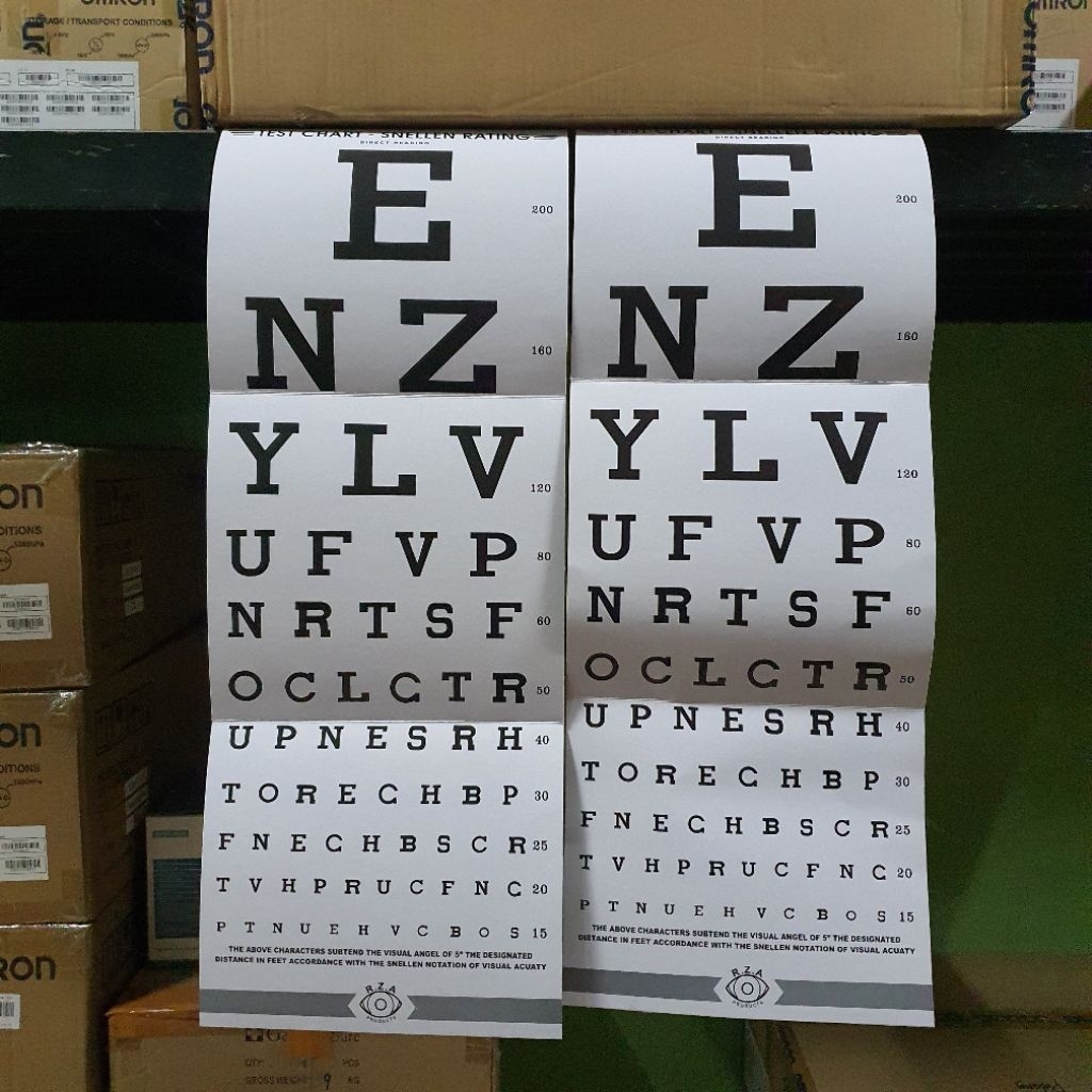 Snellen Chart Kertas Alphabet / Poster Tes Mata / Snelen Chart Kertas Huruf dan angka / Tumbling Cha