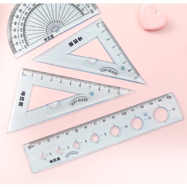 

SDM8223 Penggaris 4in1 Ruler Set Anti Patah Busur Segitiga 20 cm