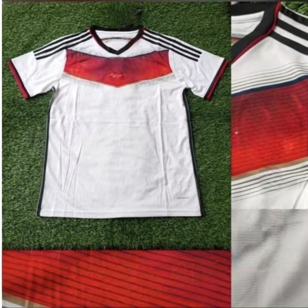 JERSEY BOLA RETRO JERMAN GERMANY HOME 2014 GRADE ORI AAA IMPORT LOGO BORDIR CHAT ADMIN UNTUK SPILL