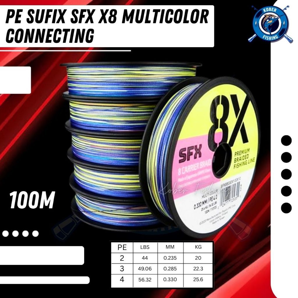 BENANG PE SUFIX SFX X8 MULTICOLOR CONNECTING