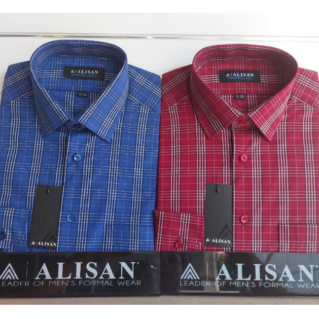 Kemeja ALISAN MOTIF KOTAK Lengan panjang (100% ORI)