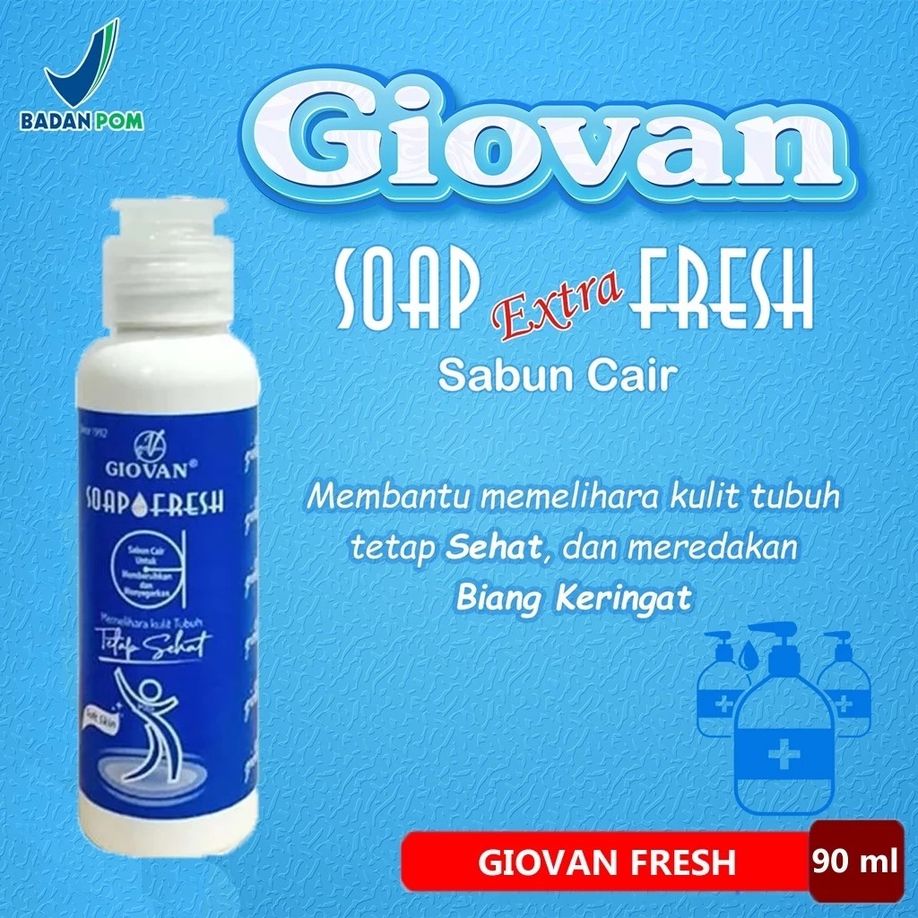 Giovan Soap Fresh Biru 90ml - Sabun Mandi Bayi & Dewasa Giovan Fresh
