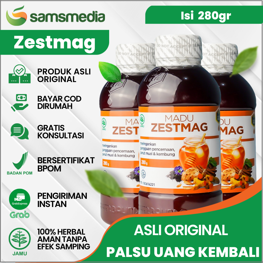 MADU ZESTMAG 280gr - Madu Zestmag Asli Original 100% Solusi Obat Asam Lambung Terbukti Paling Ampuh