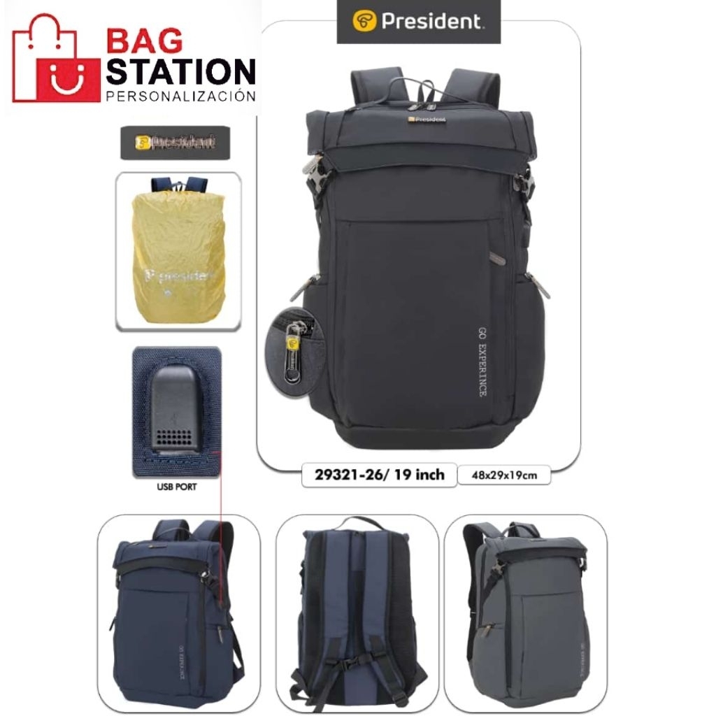 TAS RANSEL PRESIDENT USB ORIGINAL BACKPACK PRESIDENT USB ORIGINAL