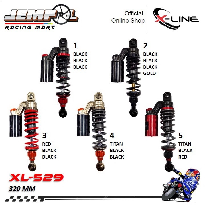XLine Shock Belakang Dual Shock Extreme Tipe 529 Ukuran 320MM Motor Bebek RX King Original 100%