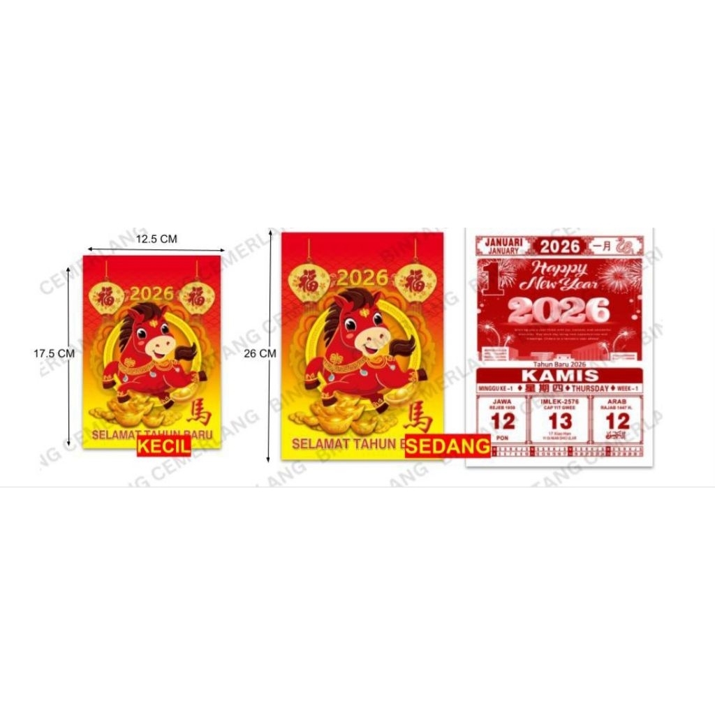 

Kalender Harian Lokal indo THN 2026 ukuran Sedang