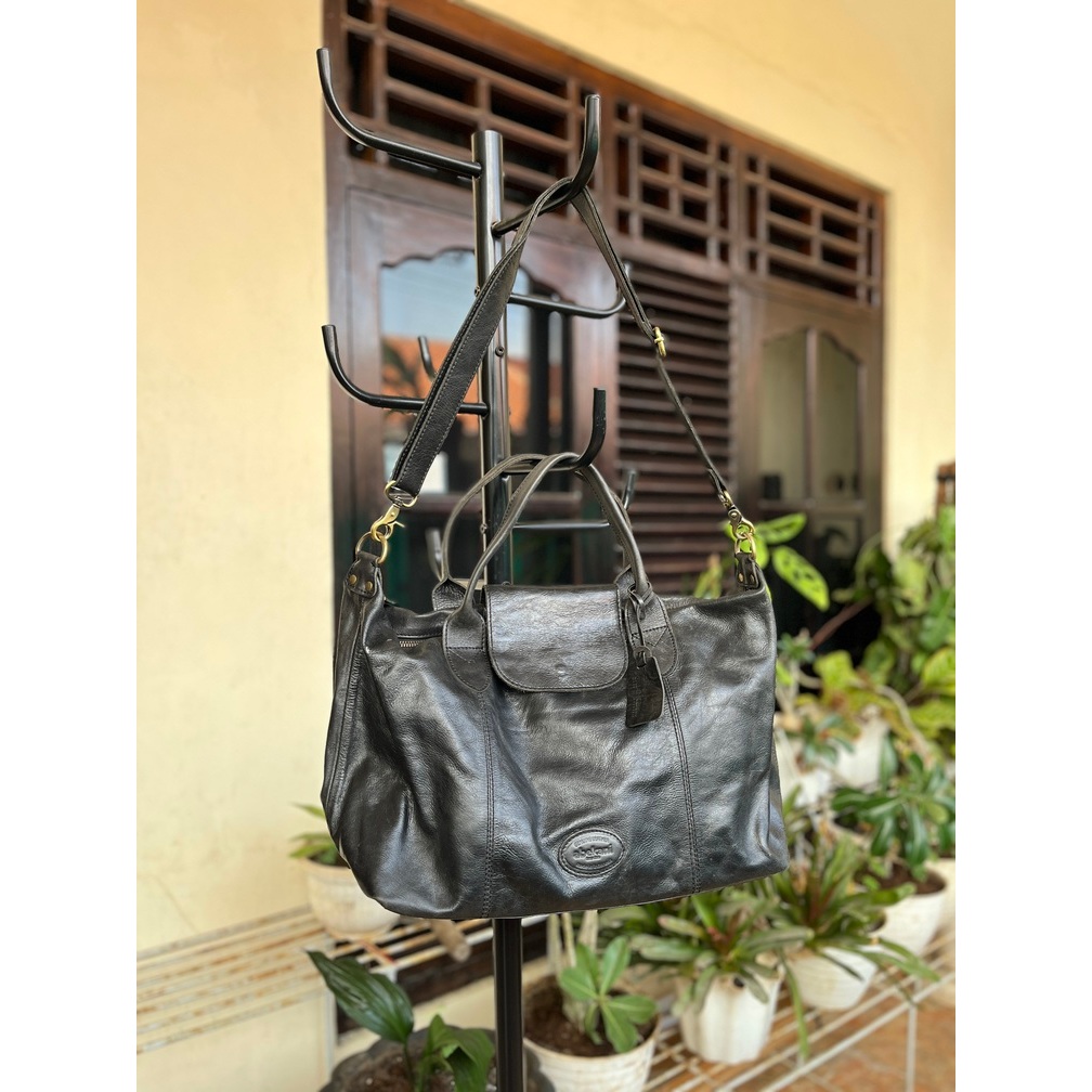 Tas Kulit Wanita ABEKANI CBAG Flap Hand Bag dengan Tali Panjang Ukuran XL