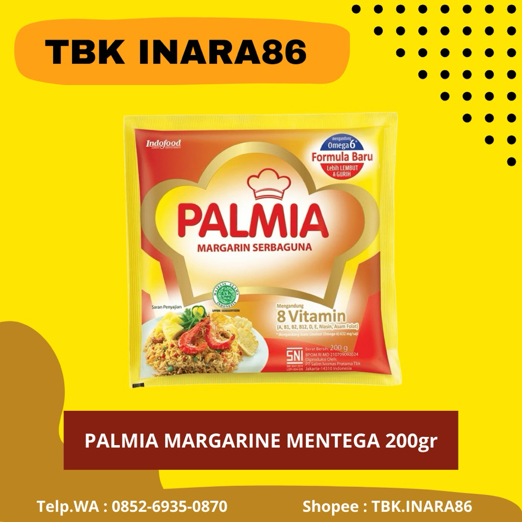 

Margarin Mentega Palmia 200gr - Roti, Olesan, dan Masakan