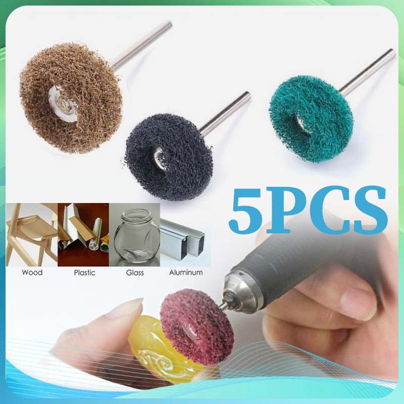 5pcs Mata Bor Kain Poles Mata Bor Poles Mesin Mata Sikat Mini Grinder Mata Bor Poles Buffing Sikat G