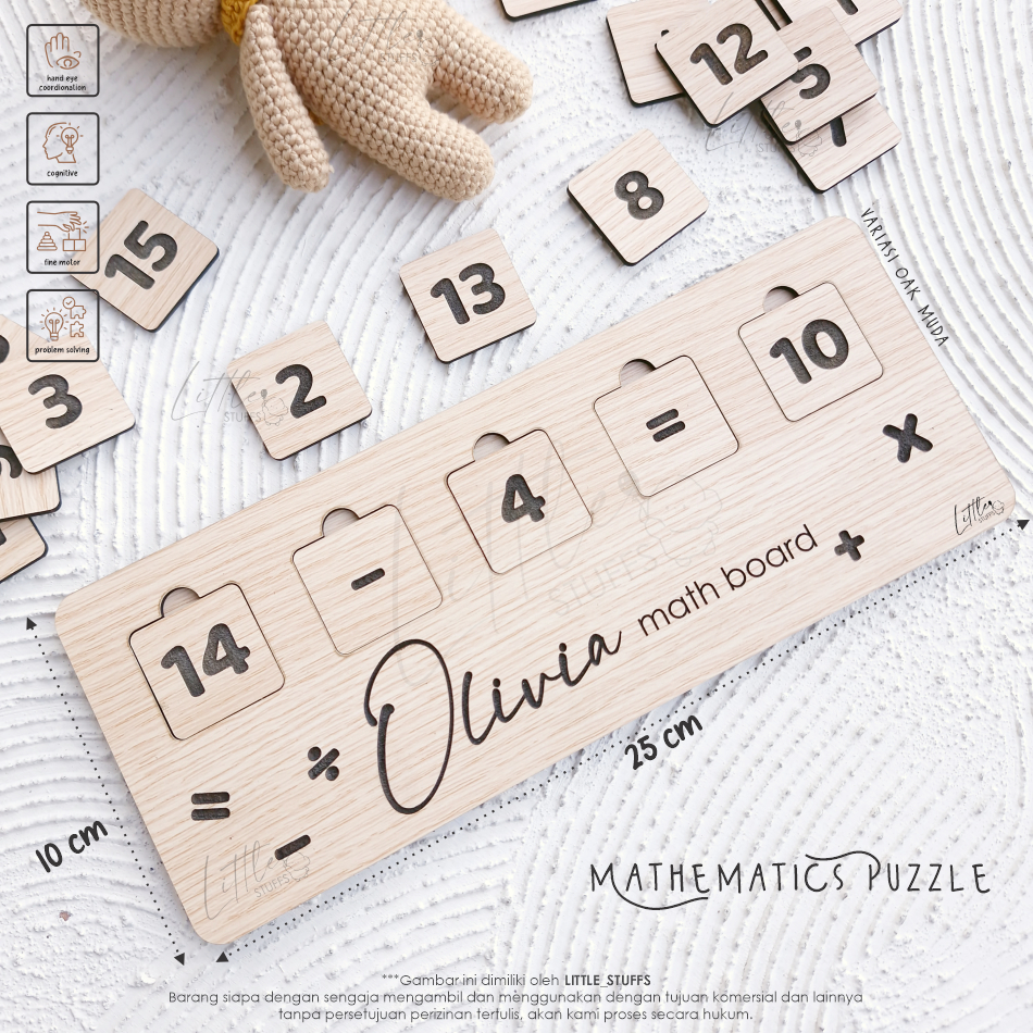 Puzzle Matematika Kayu Geometry  Angka Letter / Mainan Kayu Edukasi / Mathematics Puzzles/ Mainan Edukasi Anak