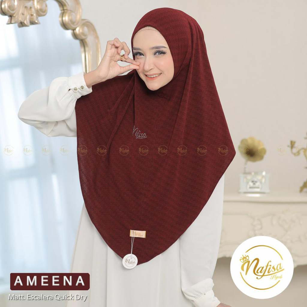 NAFISA AMEENA Malay Instan Nonpad Khimar Motif Instan Terbaru Malay Motif Escalera Khimar nonpad By 