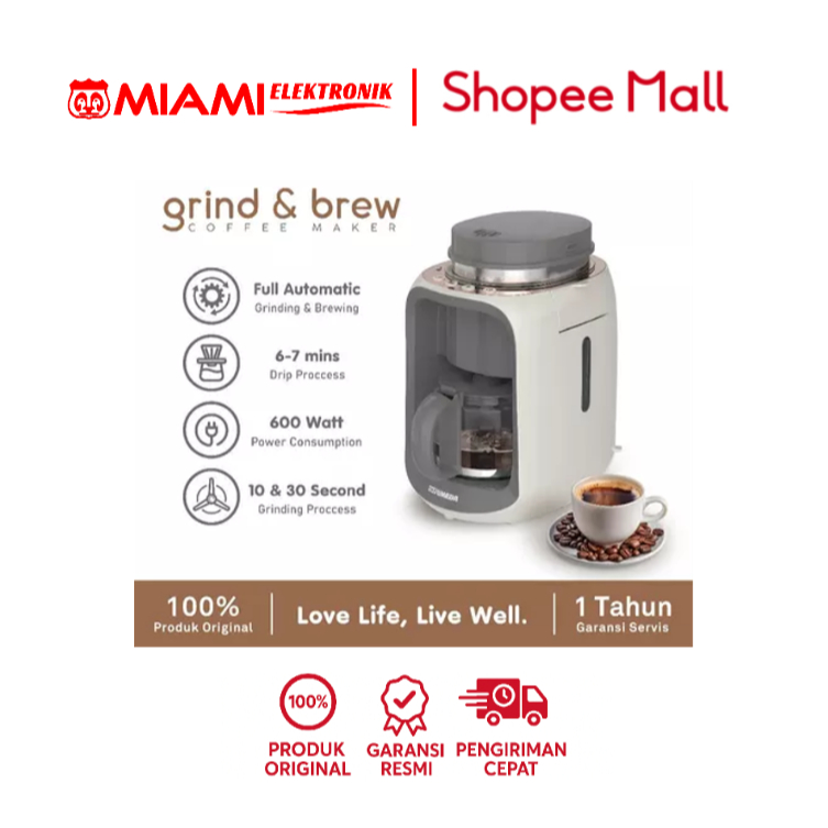 Umeda Grind & Brew Mesin Kopi Otomatis 2in1 / Coffee Grinder / Coffee Maker / Drip Coffee