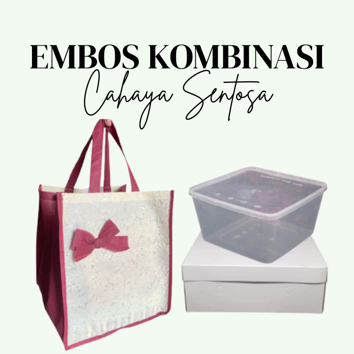 

(12 pcs) Tas Hajatan Dus Nasi Embos Kombinasi Motif Timbul - Spunbond