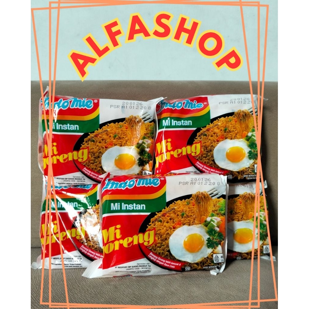 

Indomie goreng 85gram (5 bks)