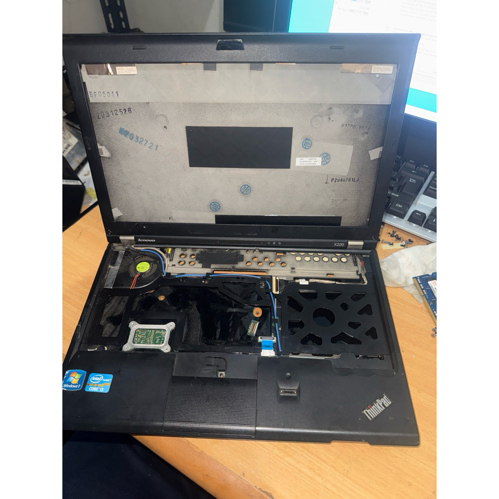 mainbord plus casing x220 core i5 kondisi mainbord mati