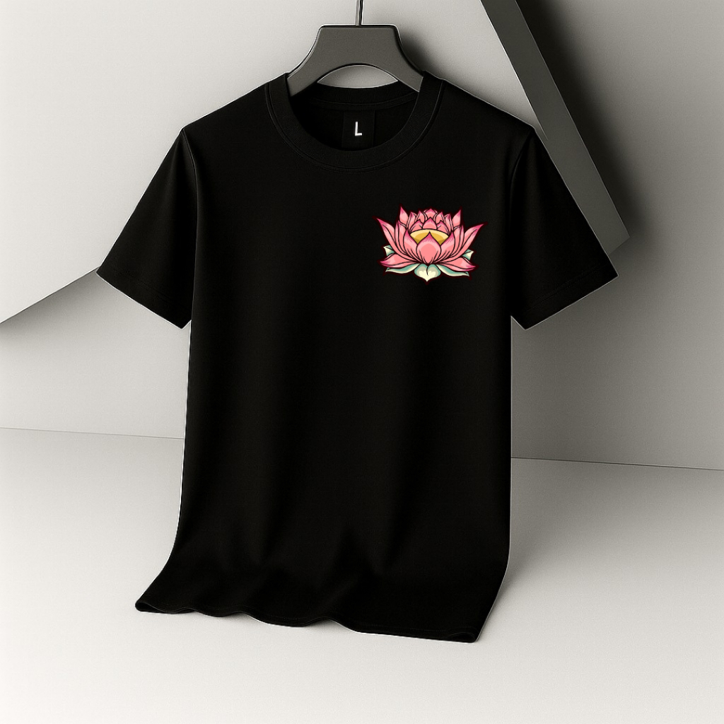 Kaos PSHT Terate Bunga Lotus Lengan Pendek Desain Depan Warna Hitam Putih Merah Biru Distro Keren