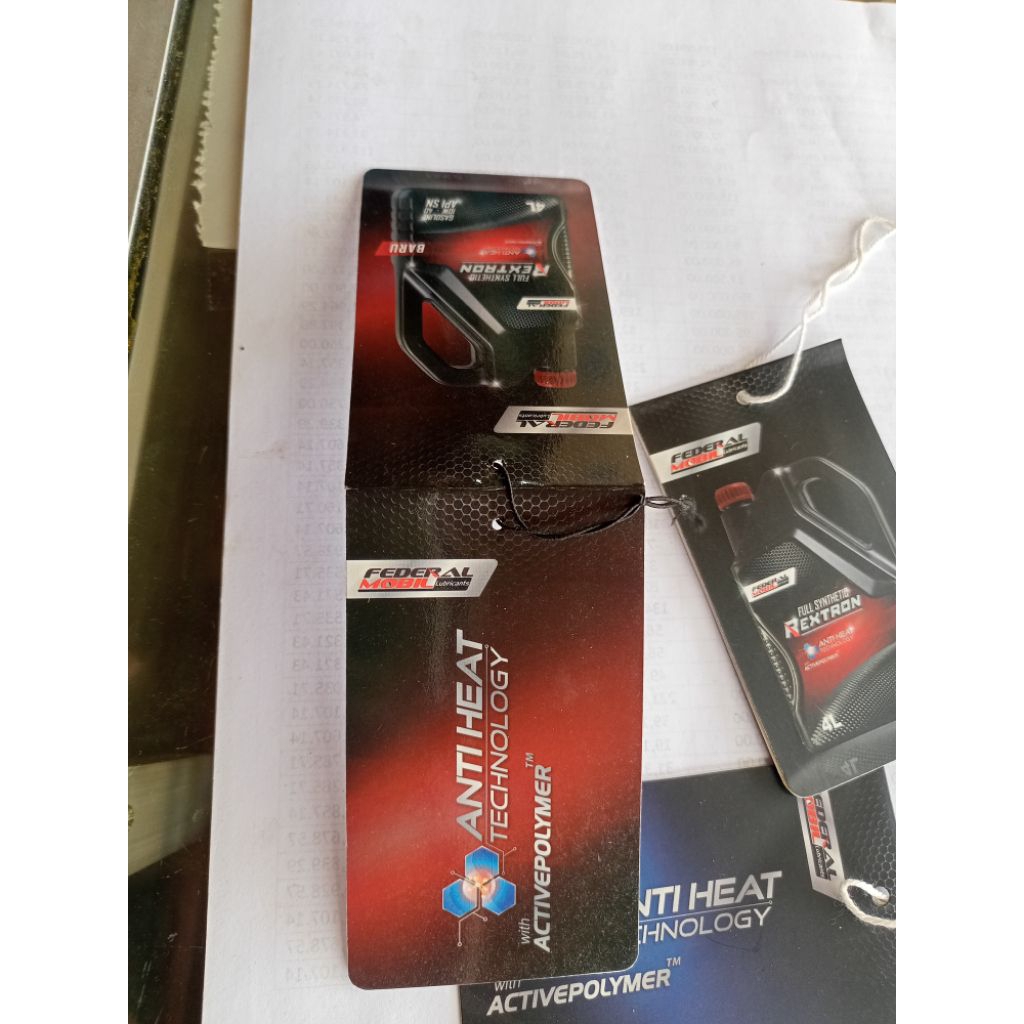 Kartu Servis ganti oli mesin Federal Mobil Rextron Merah atau Biru 1pcs