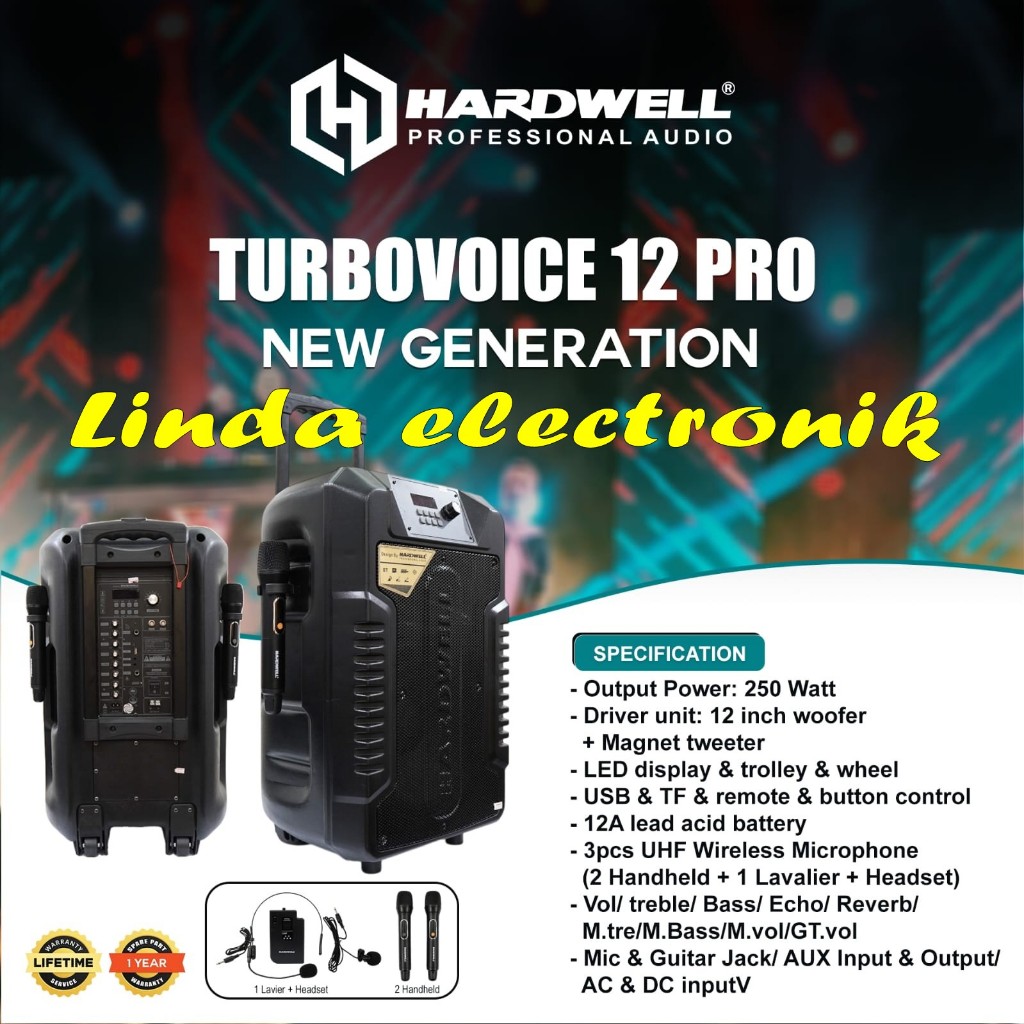 Hardwell TurboVoice 12 PRO Original 12 Inch wireless turbovoice 12pro