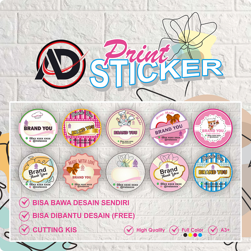 cetak stiker label bulat lebel custom label makanan snack label kemasan