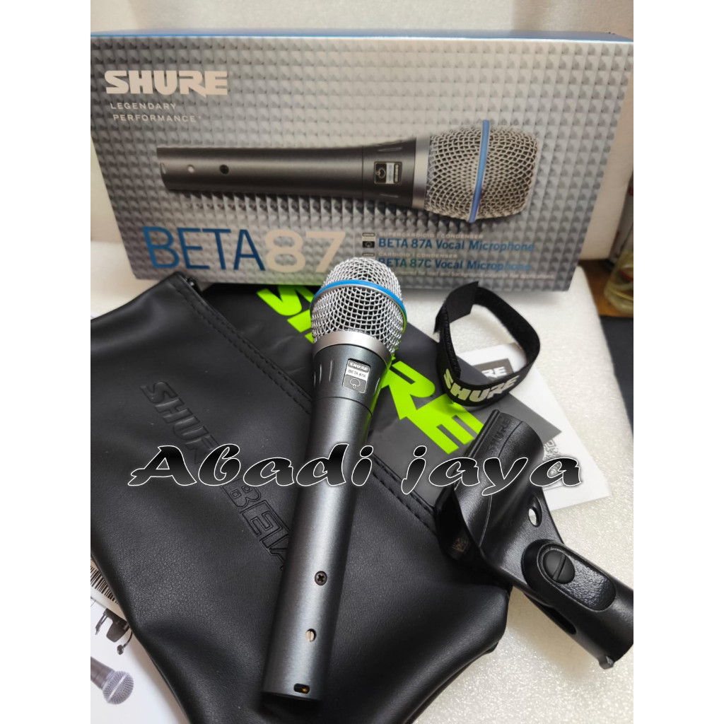 mic shure beta 87a shure beta 87 a kabel made in mexico 1 buah microphone condesor original