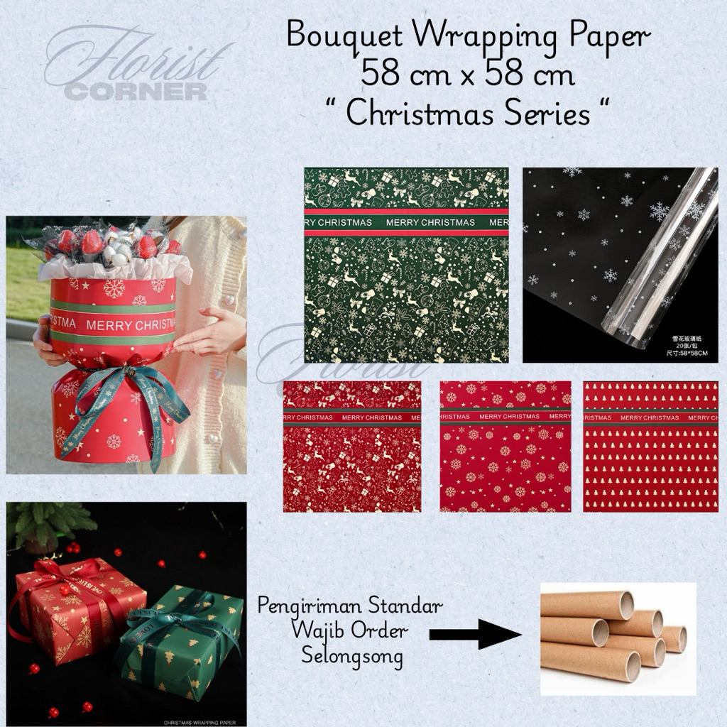 

[ Per Lembar ] Kertas Kado Natal 58x58 cm – Wrapping Gift Christmas / Bungkus Hadiah