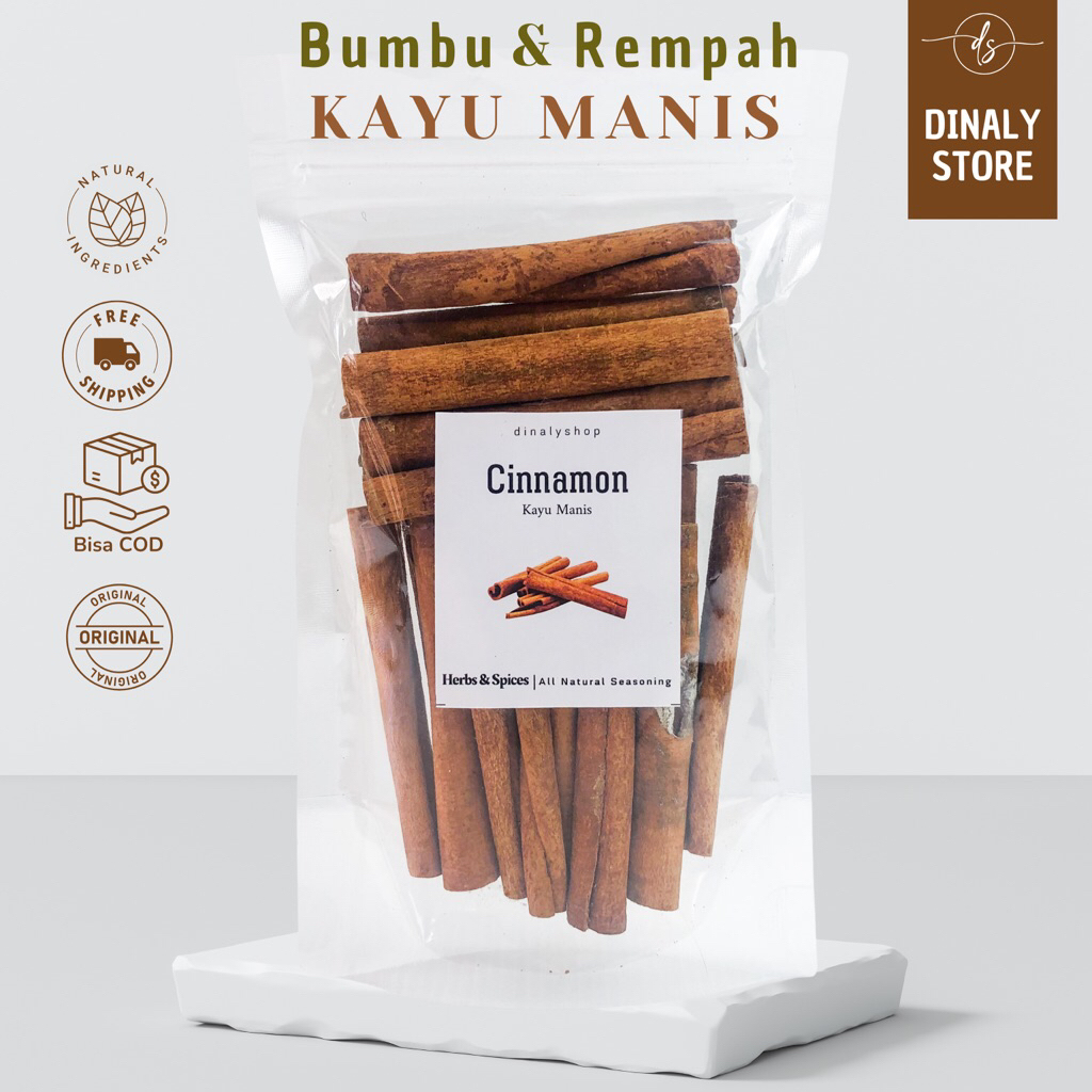 

Kayu Manis 100 Gram Grade A+ Kualitas Ekspor / Kayu manis Batang Stick / Cinnamon / Bumbu Dapur Murah / Rempah