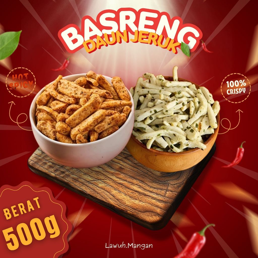

Basreng Pedas Gurih Daun Jeruk