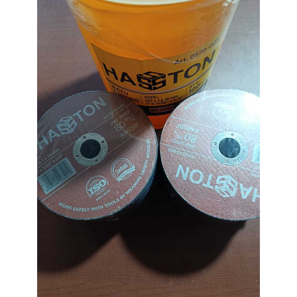 Mata Gerinda Potong HASSTON Mata Potong Cutting Wheel Disc 4" 1 TOPLES ISI 100 PC