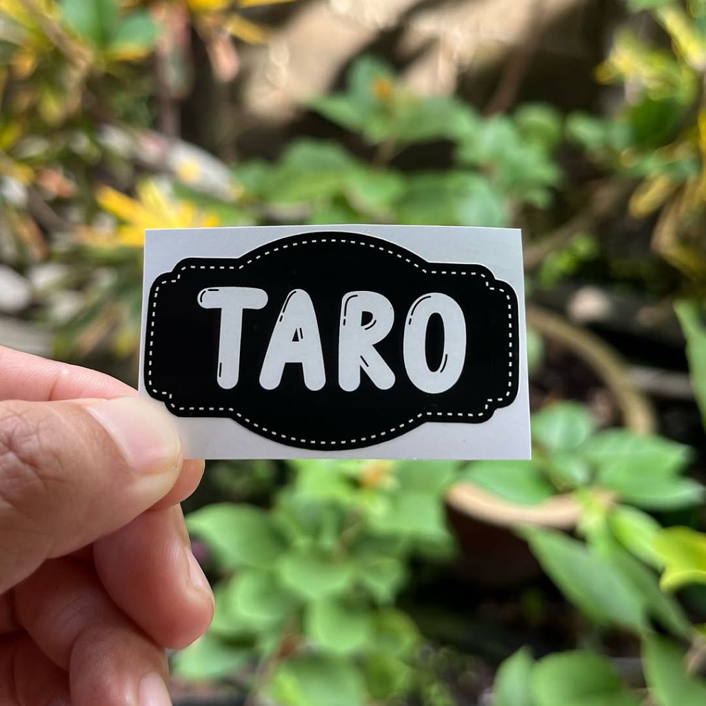 

Stiker Anti Air Size 5 x 3cm Tulisan Taro