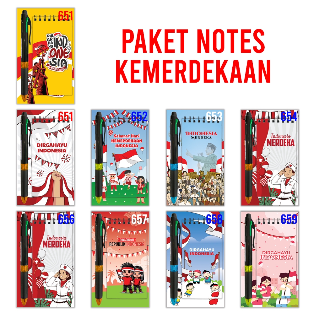 

Paket 2in1 Spesial Hari Kemerdekaan Indonesia 17 Agustus Notes Agustusan Catatan Independence Day Souvenir Merdeka Merah Putih