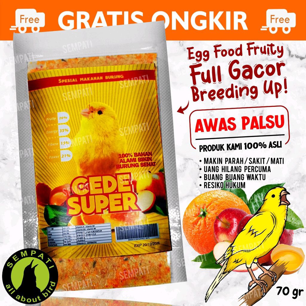 Cede Cd Super Egg Food Pakan Burung Kenari Canary Finch Sanger Siskin Pakan satu PERSACET