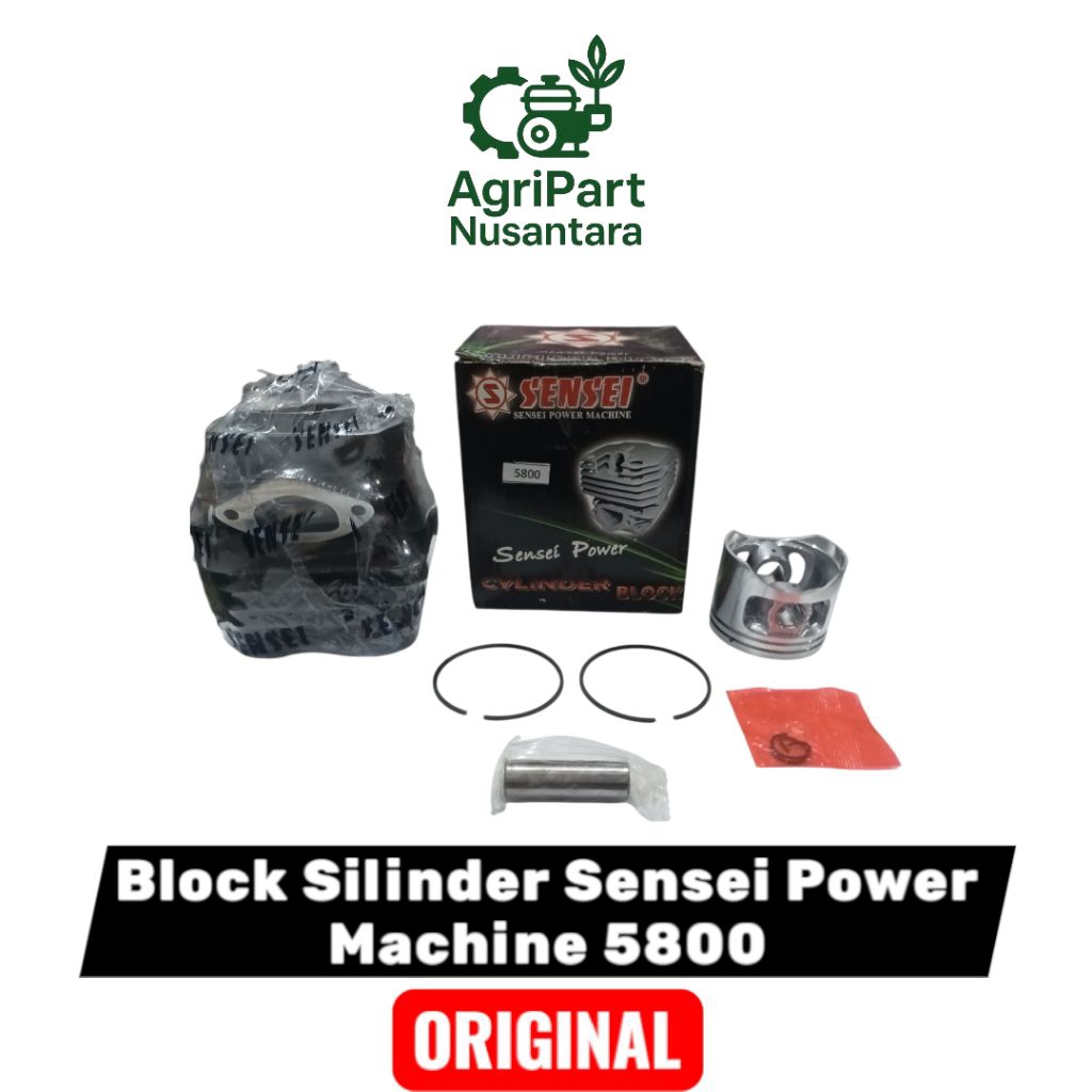 Cylinder Block Chainsaw 5800 Turbo Sensei – Blok Seher Mesin Gergaji Kayu 46mm